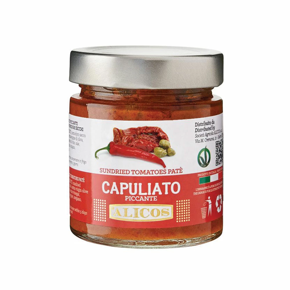 Capuliato Siciliano, Creme Aus Getrockneten Tomaten, BIO, 190g - Alicos - LETZTE STÜCKE!! 3 Capuliato Siciliano, Creme Aus Getrockneten Tomaten, BIO, 190g - Alicos - LETZTE STÜCKE!!