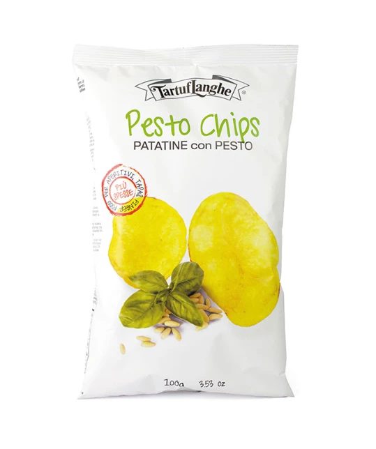 Chips Mit Pesto Aus Basilico Genovese DOP 45g Oder 100g - Tartuflanghe 4 Chips Mit Pesto Aus Basilico Genovese DOP 45g Oder 100g - Tartuflanghe - Image 2