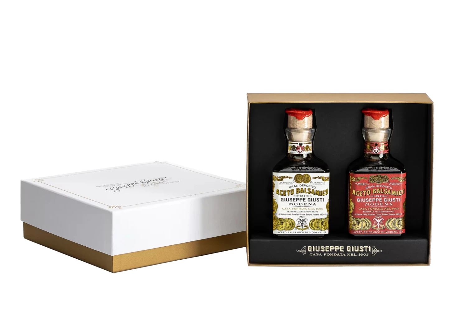 Duetto, 2 & 3 Goldmedaillen, Balsamicoessig Aus Modena I.G.P., 2x250ml - Acetaia Giusti 4 Duetto, 2 & 3 Goldmedaillen, Balsamicoessig Aus Modena I.G.P., 2x250ml - Acetaia Giusti - Image 2