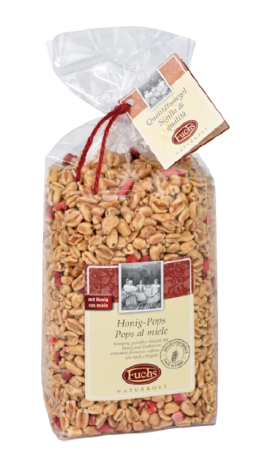 Honig Pops, Gepuffter Weizen Mit Honig U. Erdbeeren, 250g - Fuchs