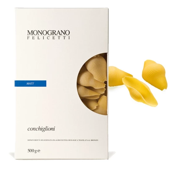 Conchiglioni BIO Matt, Große Muschelnudeln Aus Hartweizengrieß, 500g - Felicetti 3 Conchiglioni BIO Matt, Große Muschelnudeln Aus Hartweizengrieß, 500g - Felicetti