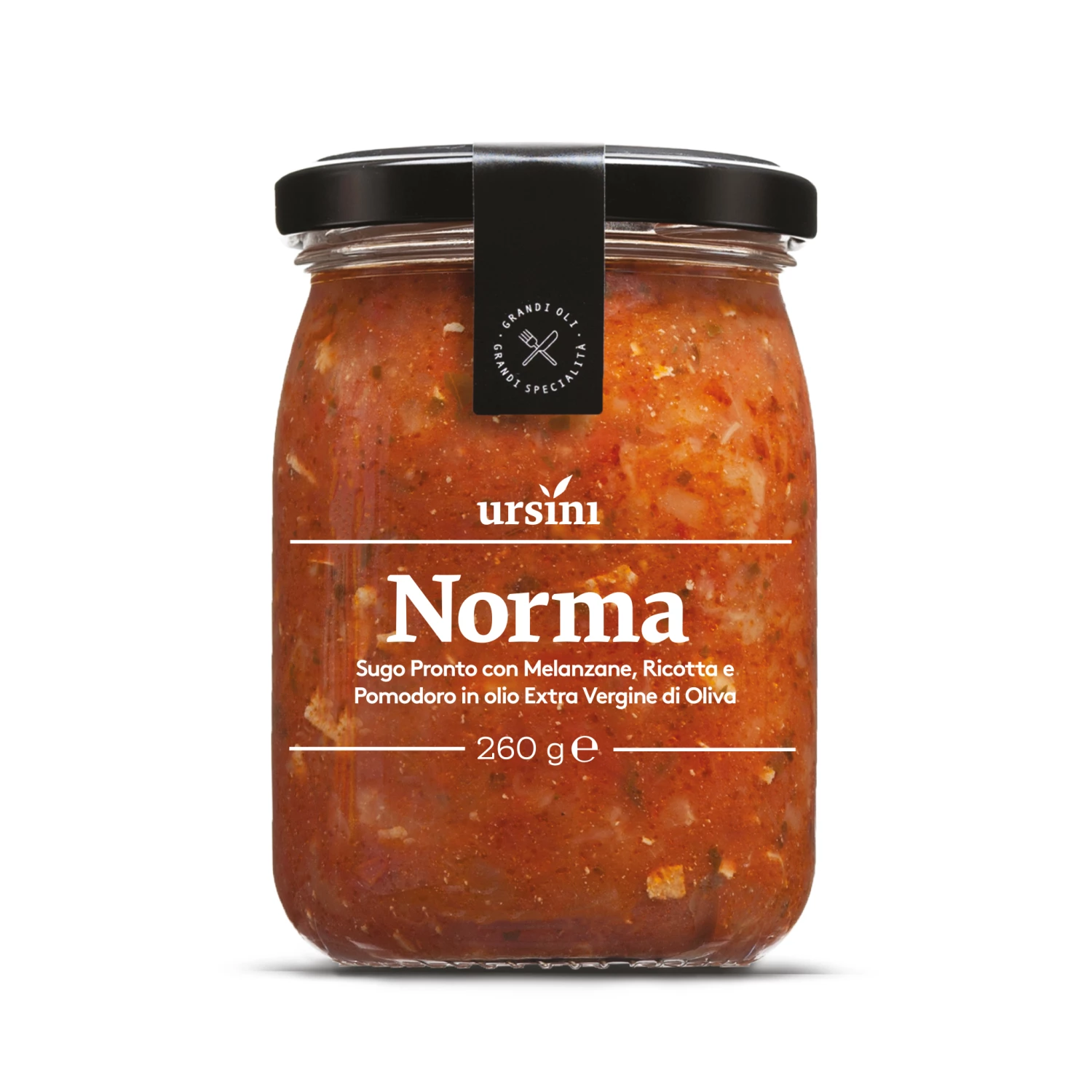 Sugo Alla Norma, Tomatensauce Mit Aubergine Und Ricotta-Käse In Olivenöl, 260 G - Ursini 3 Sugo Alla Norma, Tomatensauce Mit Aubergine Und Ricotta-Käse In Olivenöl, 260 G - Ursini