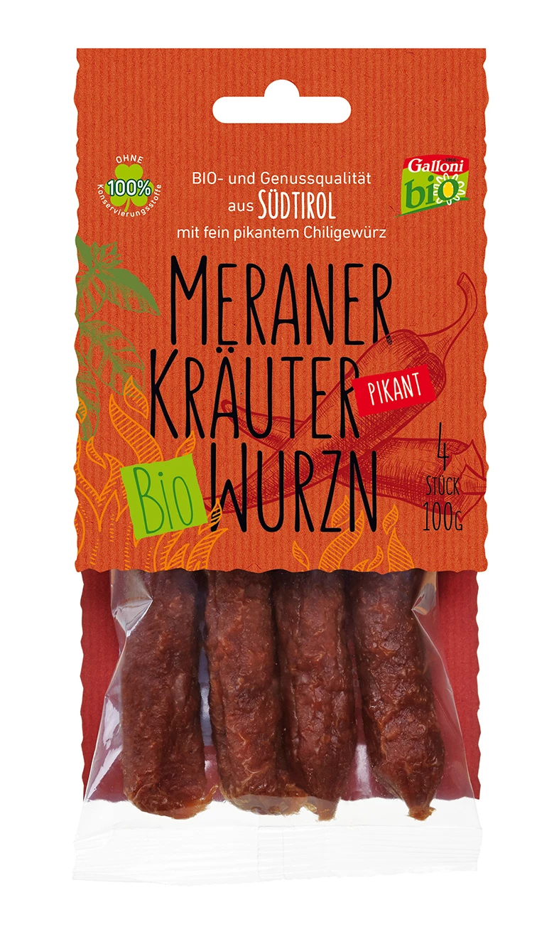 BIO Kräuterwurzn, "pikant", 4 St., 100 G - Metzgerei Galloni 3 BIO Kräuterwurzn, "pikant", 4 St., 100 G - Metzgerei Galloni