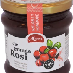 Fruchtaufstrich "die Gesunde Rosi" - Preiselbeeren, 340ml - Moser KG Bäckerei