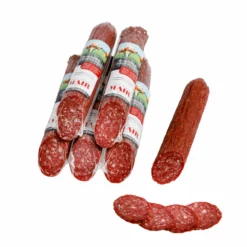 Feine Rinder-Salami, Vakuumiert, Ca. 250g - Metzgerei Mair -Essen Verkaufsgeschäft Rindersalami vom Metzger geschnitten scaled