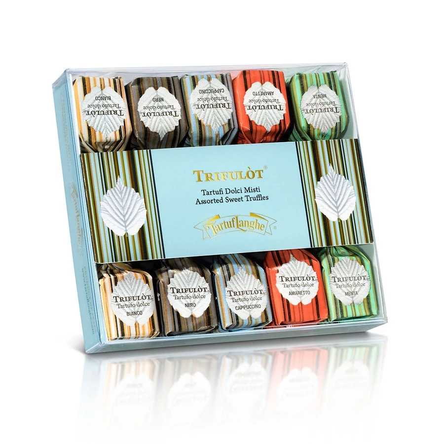 Trifulot Reise Durch Piemont, 5 Pralinensorten, Je 2 Stück, 70g - Tartuflanghe 3 Trifulot Reise Durch Piemont, 5 Pralinensorten, Je 2 Stück, 70g - Tartuflanghe