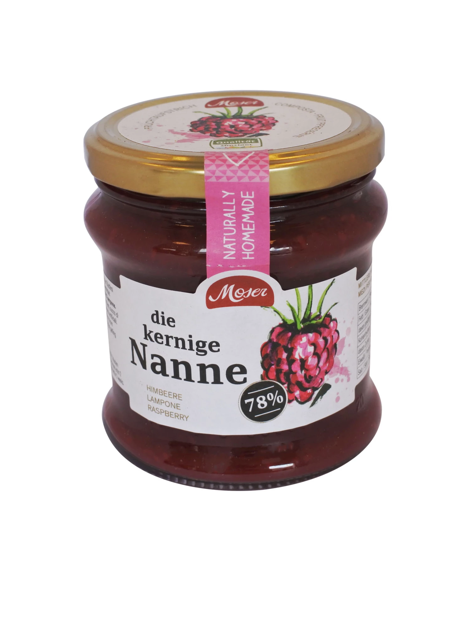 Fruchtaufstrich "die Kernige Nanne" - Himbeere, 340ml - Moser KG Bäckerei 3 Fruchtaufstrich "die Kernige Nanne" - Himbeere, 340ml - Moser KG Bäckerei