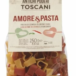 Nudeln In Herzform, Rot Und Gelb, Handgefertigt, 250g - Antichi Poderi Toscani