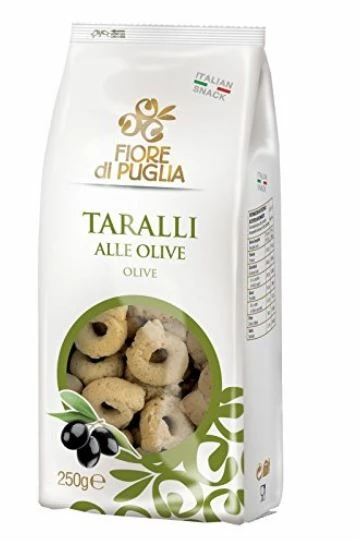 Taralli Olive, Italienische Knabberei Mit Oliven Aus Italien, 250g - Fiore Di Puglia 3 Taralli Olive, Italienische Knabberei Mit Oliven Aus Italien, 250g - Fiore Di Puglia
