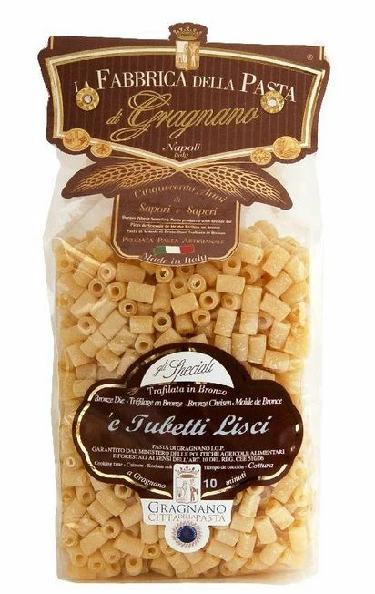La Fabbrica Della Pasta Di Gragnano Tubetti Lisci IGP - Exzellente, Kleine Nudeln Aus Neapel, 500g 3 La Fabbrica Della Pasta Di Gragnano Tubetti Lisci IGP - Exzellente, Kleine Nudeln Aus Neapel, 500g