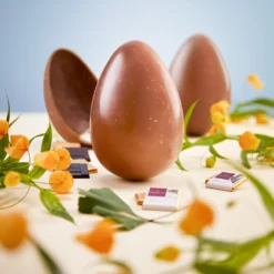 Osterei Aus Vollmilchschokolade Mit Haselnuss, 200 G, Glutenfrei - Domori -Essen Verkaufsgeschäft uovo nocciola pasqua 2022 AMBIENTATA